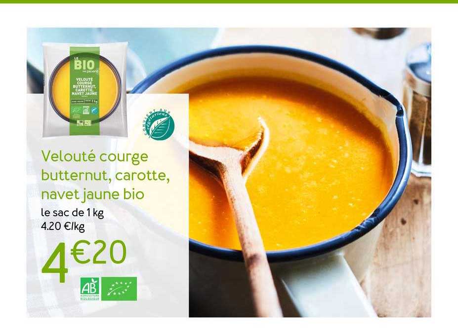 Velouté Courge Butternut Carotte Navet Jaune Bio