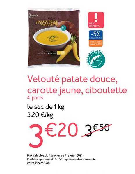 Velouté Patate Douce Carotte Jaune Ciboulette
