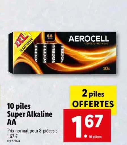 10 piles super alkaline aa aerocell