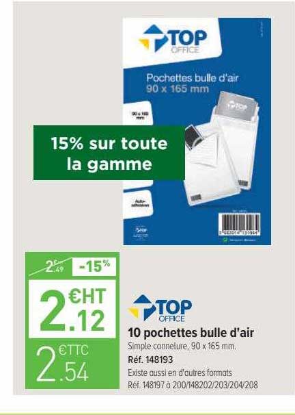 10 pochettes bulle d'air