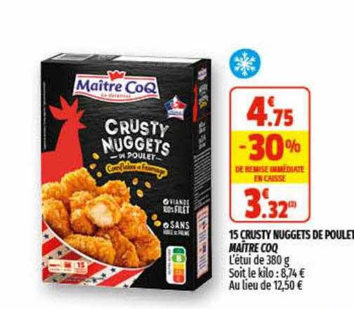 15 crusty nuggets de poulet maître coq