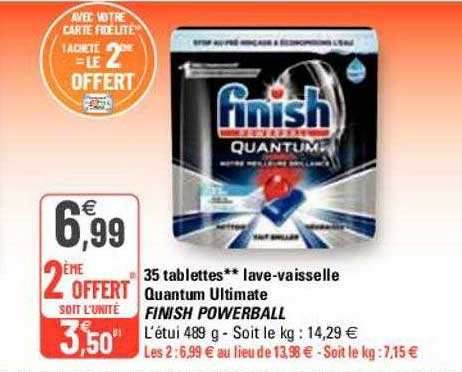 35 tablettes** lave-vaisselle quantum ultimate finish powerball
