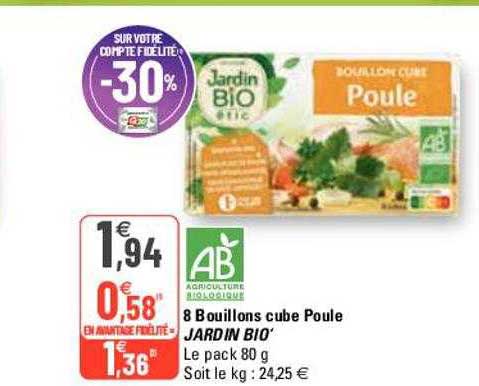 8 Bouillons Cube Poule Jardin Bio'