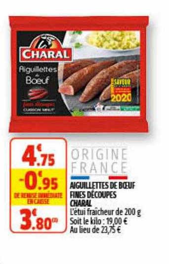 aiguillettes de bœuf fines découpes charal