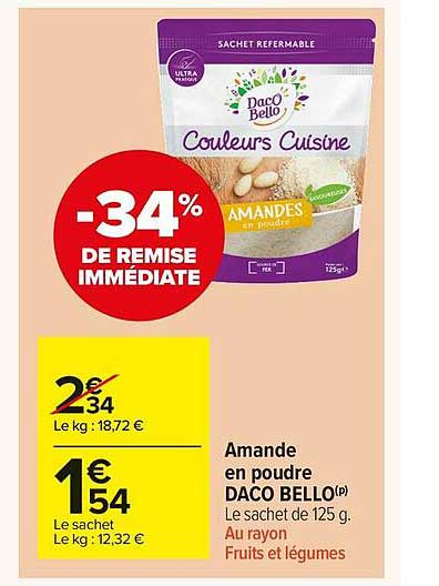 amande en poudre daco bello