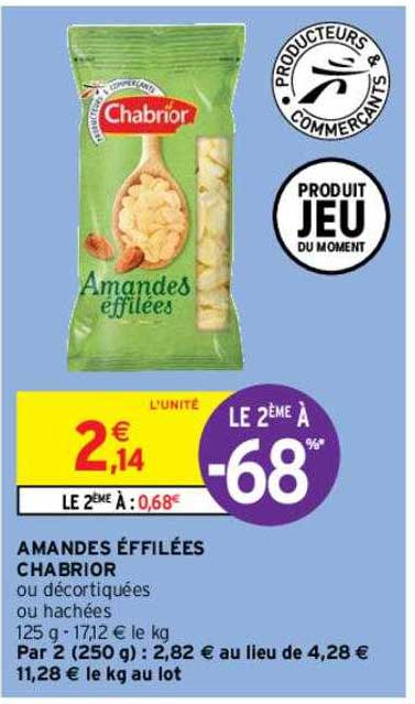 amandes effilées charbrior