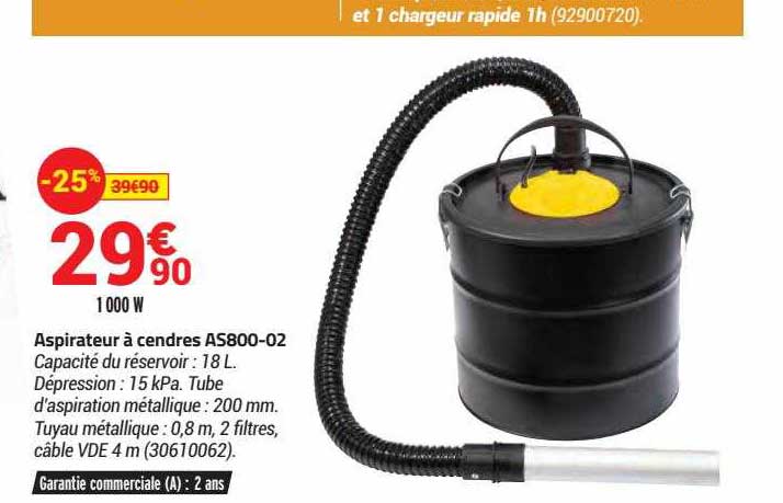 aspirateur à cendres as800-02