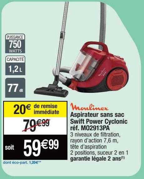 aspirateur sans sac swift power cyclonic moulinex
