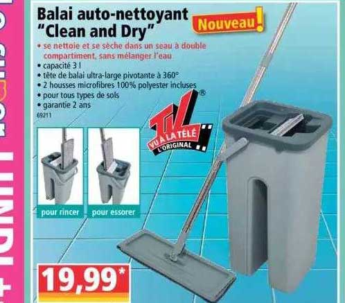 balai auto-nettoyant "clean and dry"
