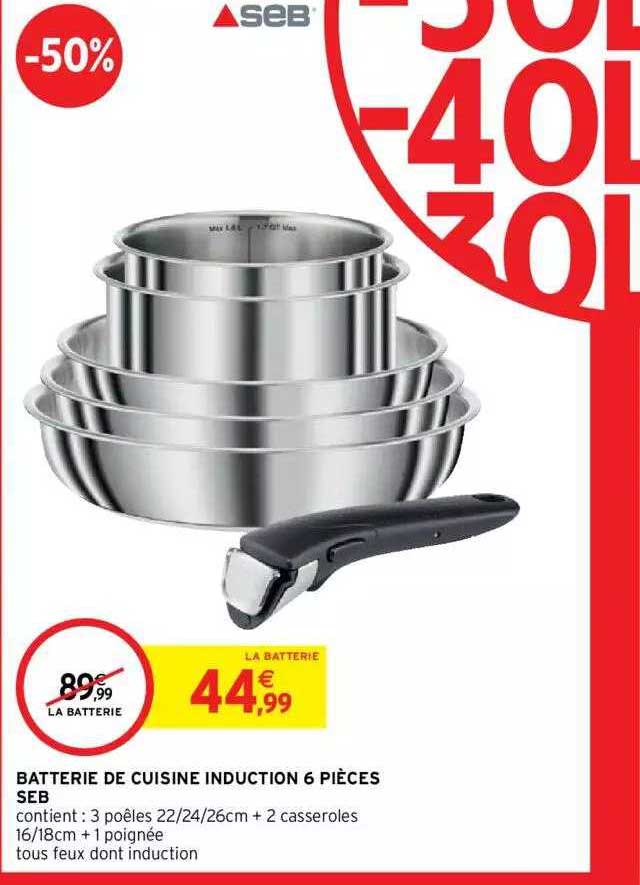 Batterie De Cuisine Induction 6 Pièces Seb