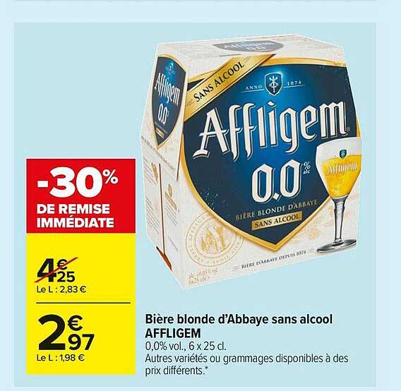Bière Blonde D'abbaye Sans Alcool Affigem