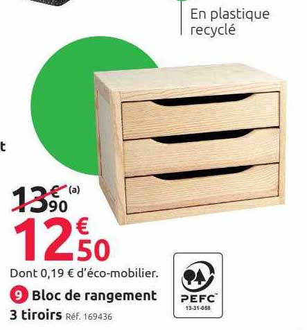 Bloc De Rangement 3 Tiroirs