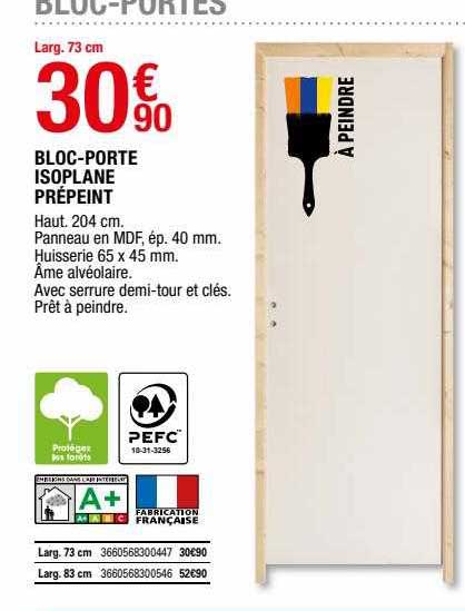 bloc-porte isoplane prépeint