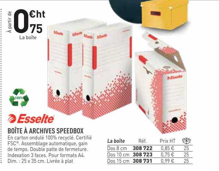 boîte à archives speedbox esselte