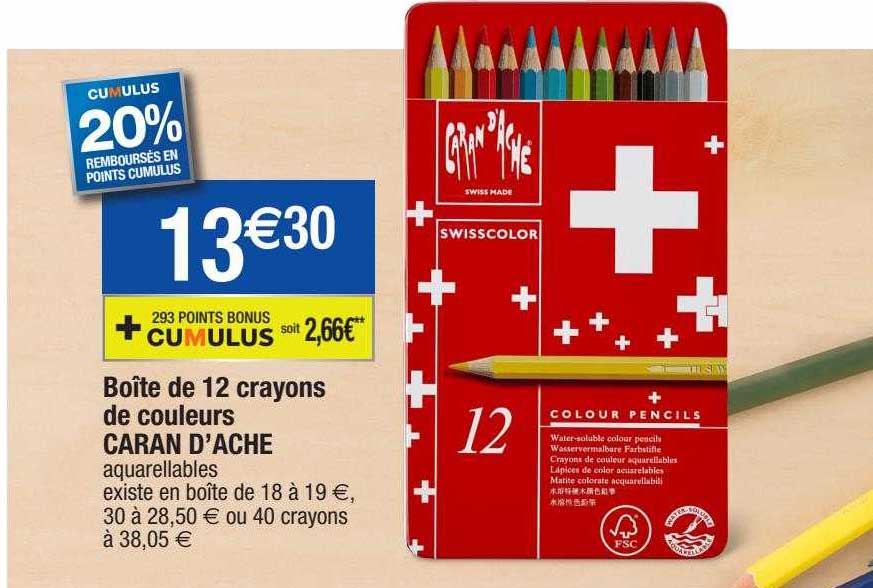 boîte de 12 crayons de couleurs caran d'ache