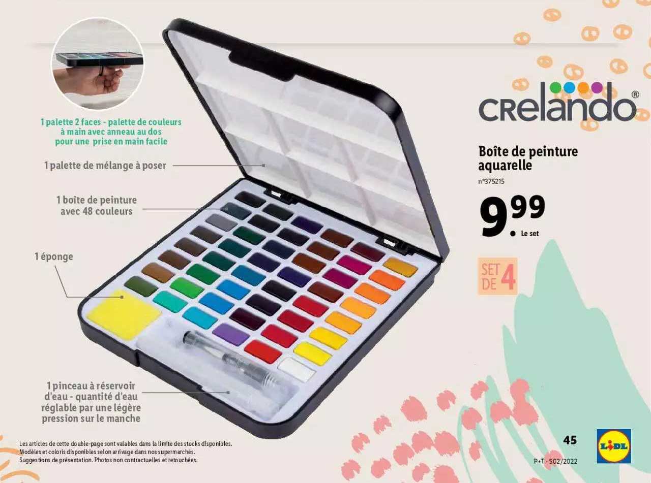 boîte de peinture aquarelle crelando