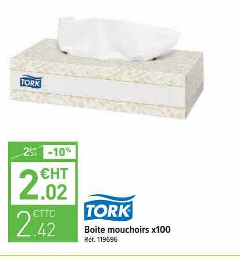 boîte mouchoirs x100 tork