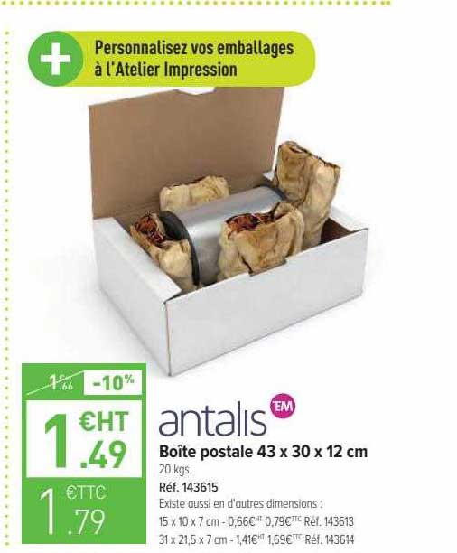 boîte postale 43 x 30 x 12 cm antalis