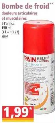 bombe de froid douleurs articulaires et musculaires