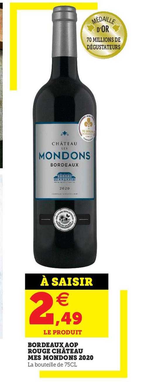 bordeaux aop rouge château mes mondons 2020