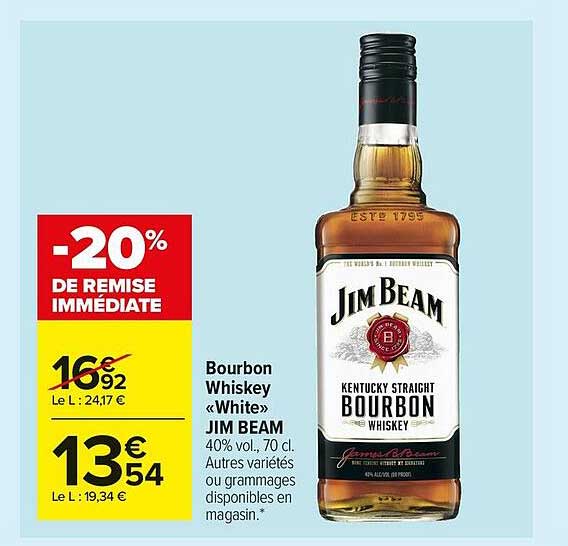 bourbon whiskey "white" jim beam