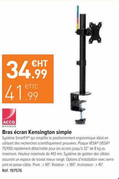 bras écran kensington simple acco