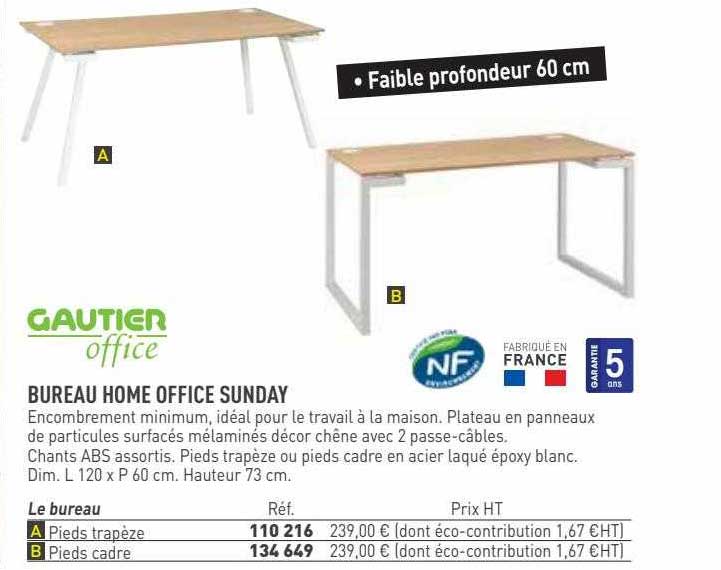 bureau home office sunday gautier office