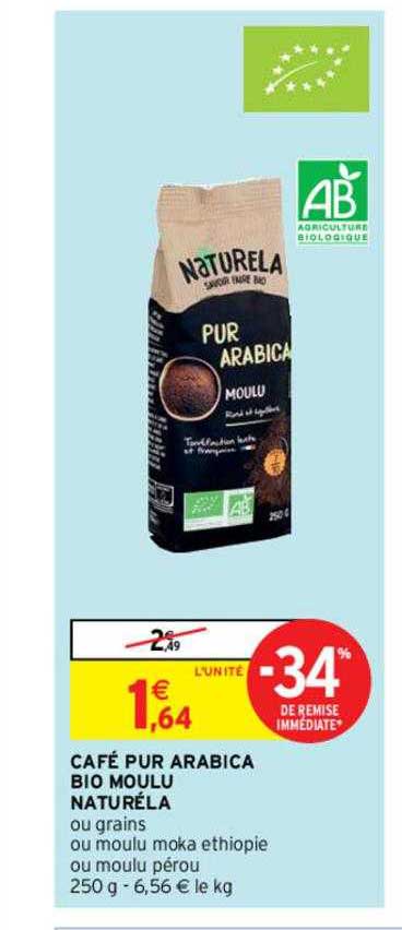 Café Pur Arabica Bio Moulu Naturéla