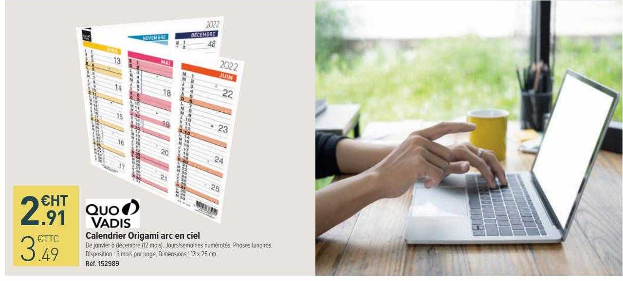 Calendrier Origami Arc En Ciel Quo Vadis