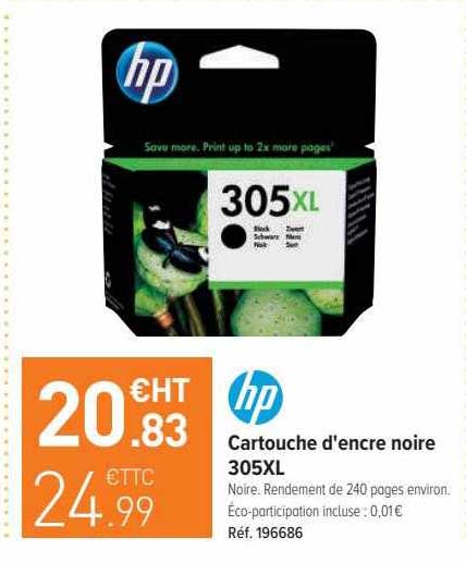 Cartouche D'encre Noire 305xl Hp