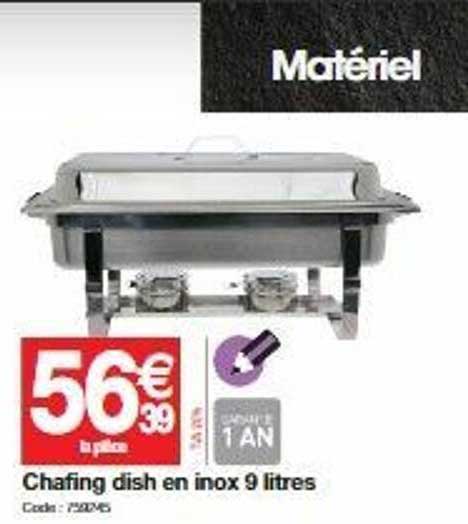 chafing dish en inox 9 litres