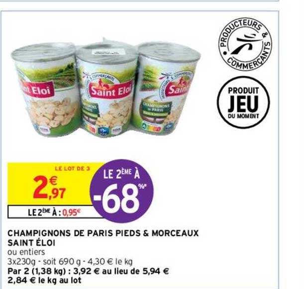 Champignons De Paris Pieds & Morceaux Saint éloi