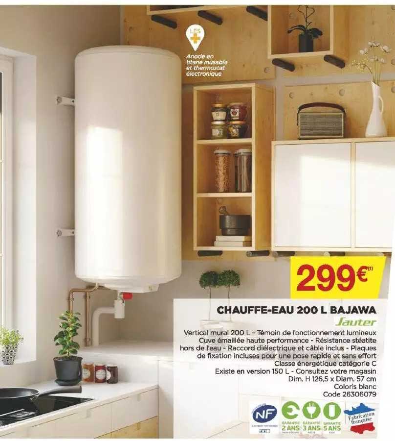 chauffe-eau 200 l bajawa sauter