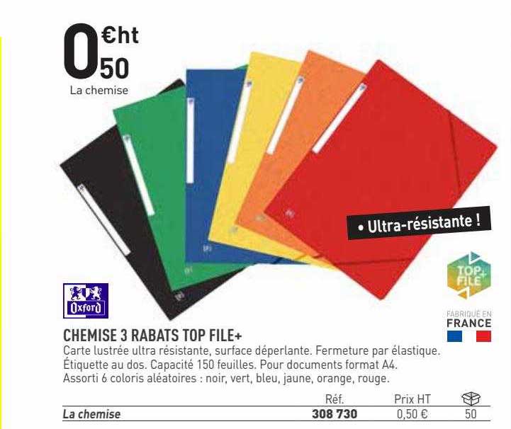 chemise 3 rabats top file oxford