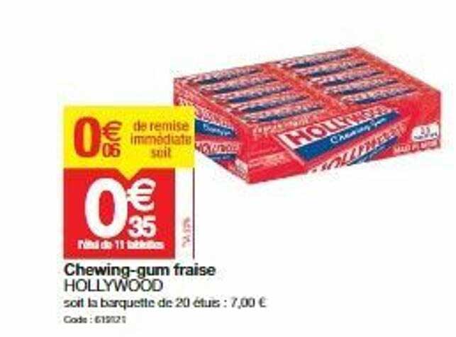 chewing-gum fraise hollywood