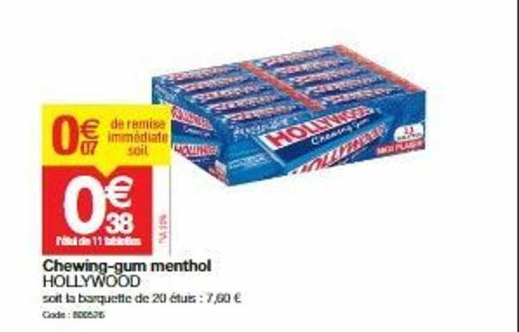 chewing-gum menthol hollywood