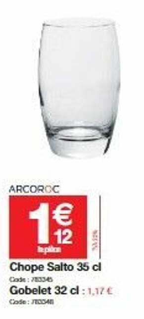 chope salto 35 cl, gobelet 32 cl aracoroc