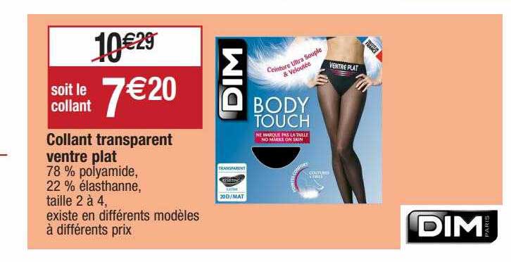 collant transparent ventre plat dim