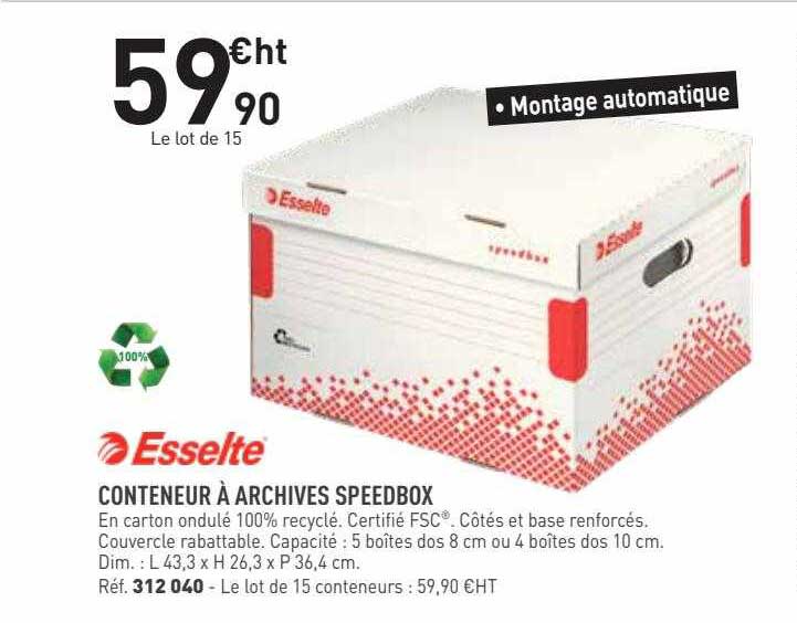 conteneur à archives speedbox esselte