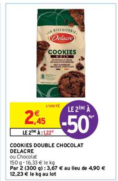 Cookies Double Chocolat Delacre