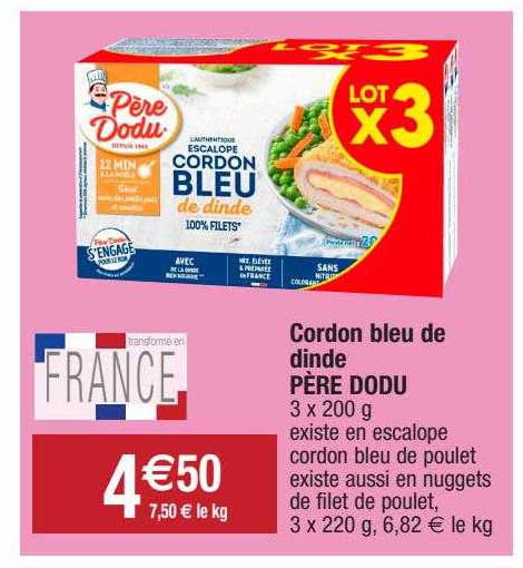 cordon bleu de dinde père dodu