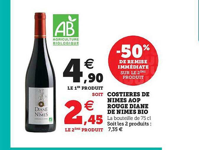 costières de nîmes aop rouge diane de nîmes bio