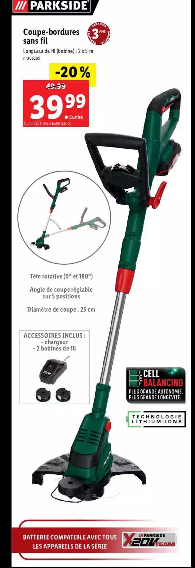 coupe-bordures sans fil parkside