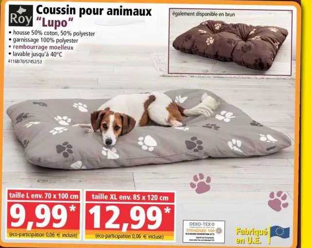 coussin pour animaux "lupo" roy