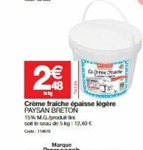 crème fraîche épaisse légère paysan breton