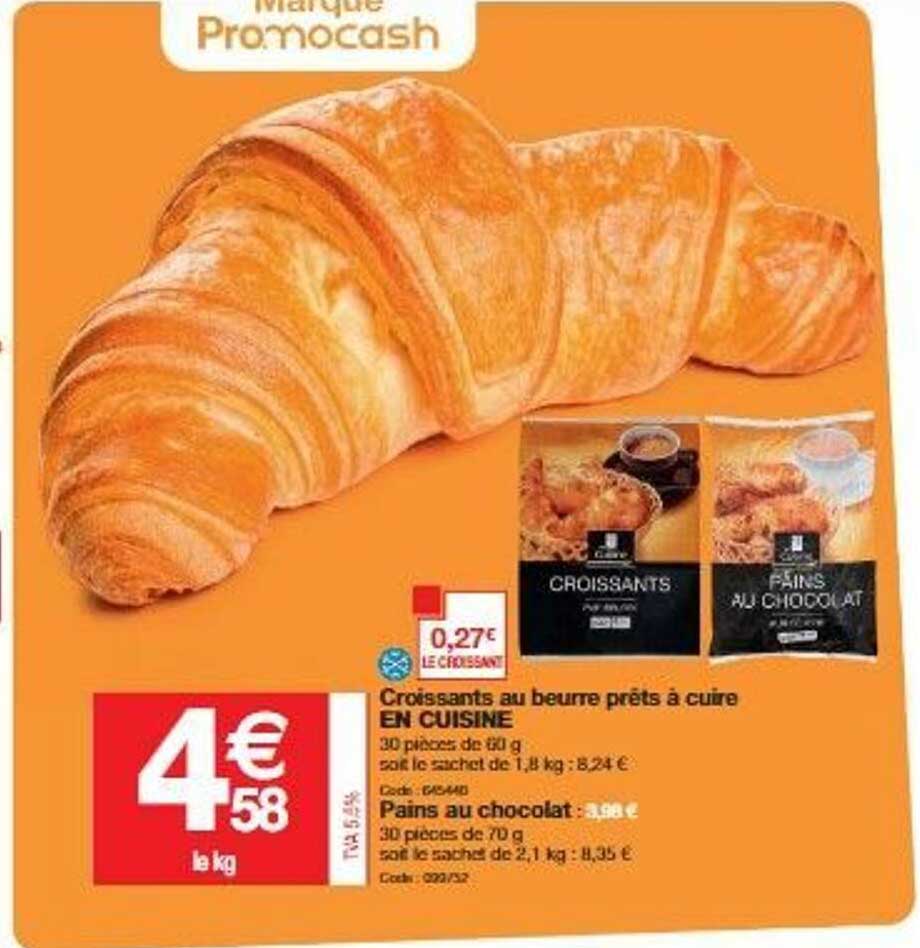 croissants au beurre prêts à cuire en cuisine