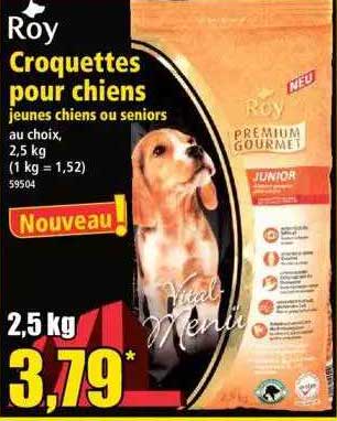 croquettes pour chiens jeunes chiens ou seniors roy