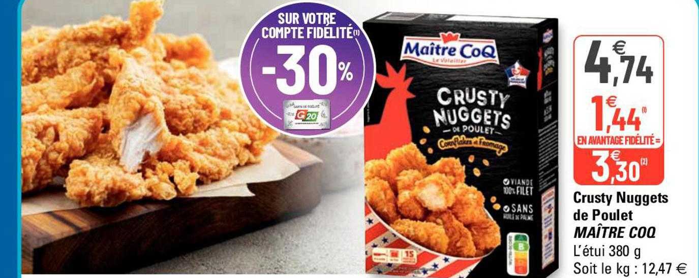 crusty nuggets de poulet maître coq