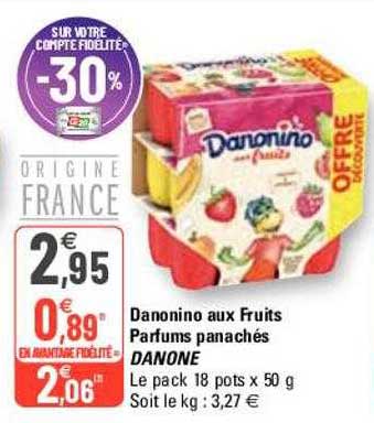 Danonino Aux Fruits Parfums Panachés Danone