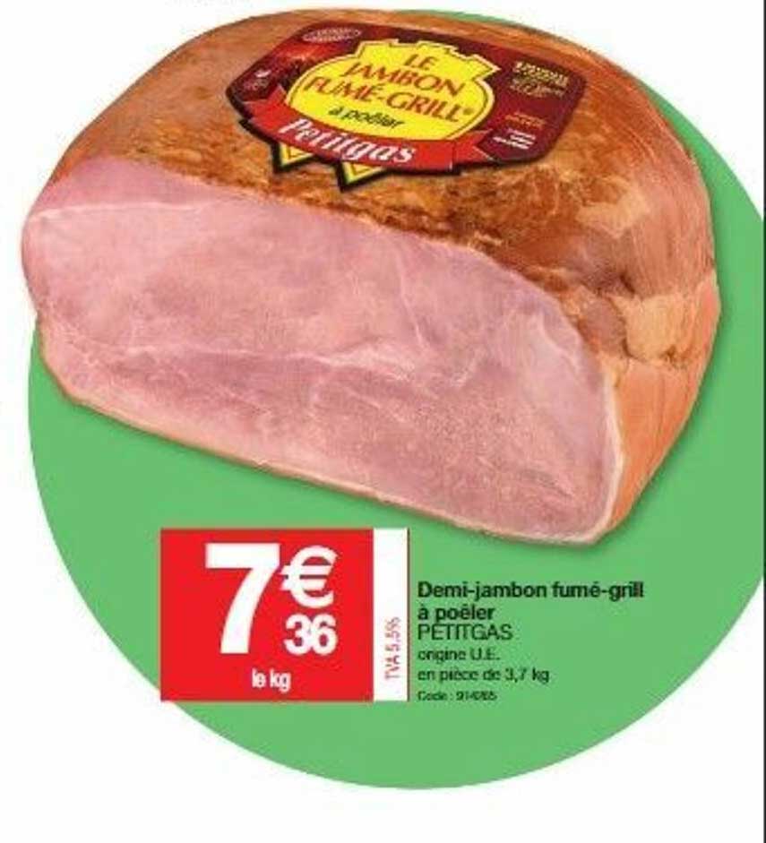 demi-jambon fumé-grill à poêler petitgas